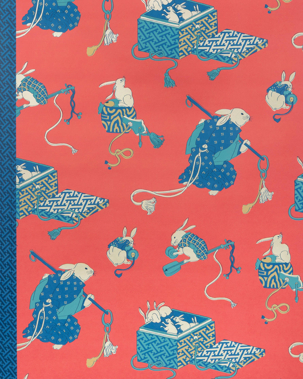 Brunschwig & Fils SHIMO RED/BLUE Wallpaper