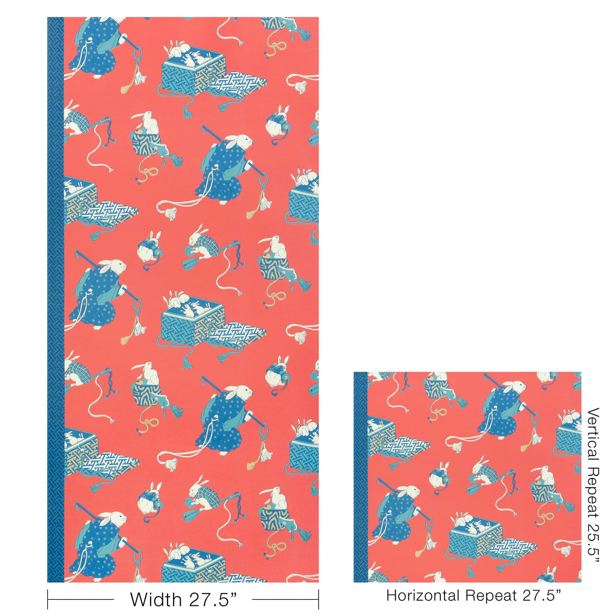 Brunschwig & Fils SHIMO RED/BLUE Wallpaper