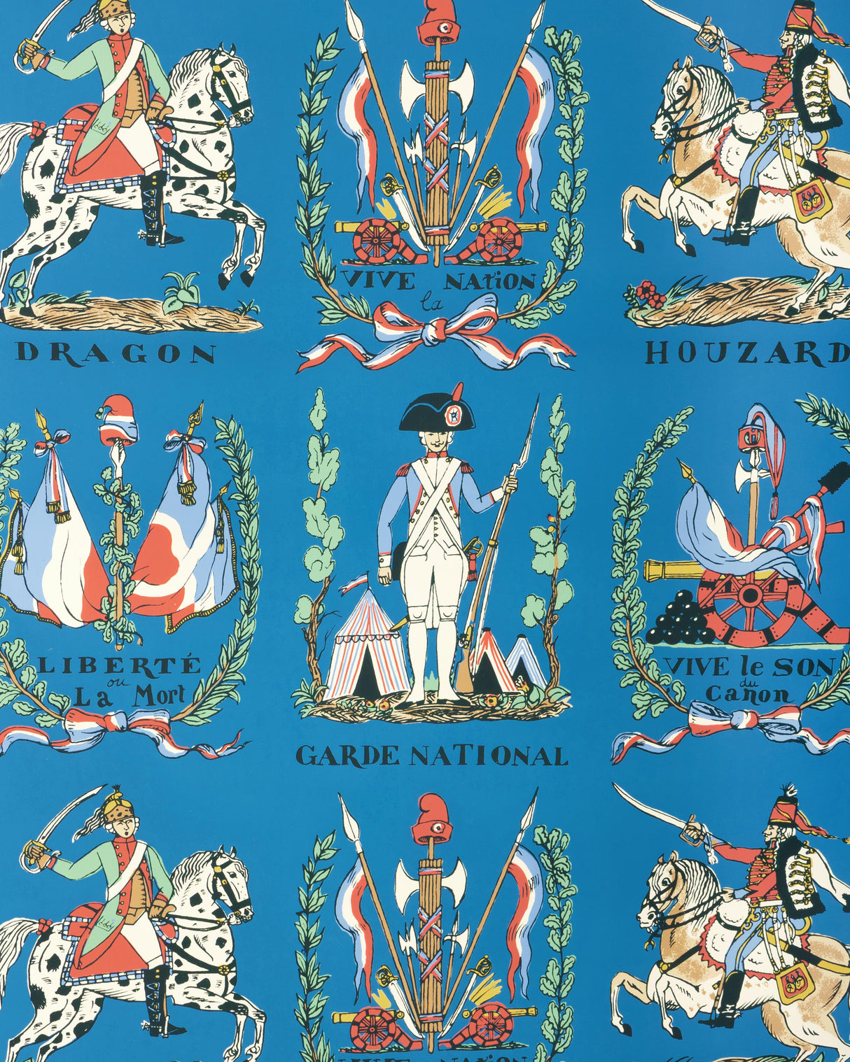 Brunschwig & Fils NEW BATTLE OF VALMY BLUE Wallpaper