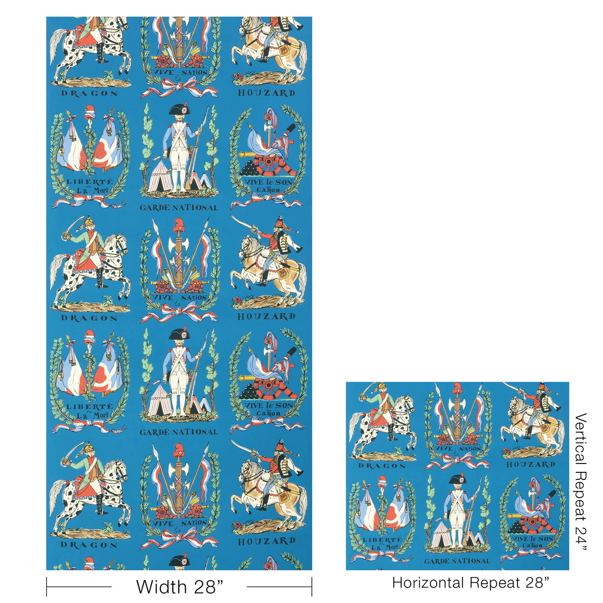 Brunschwig & Fils NEW BATTLE OF VALMY BLUE Wallpaper
