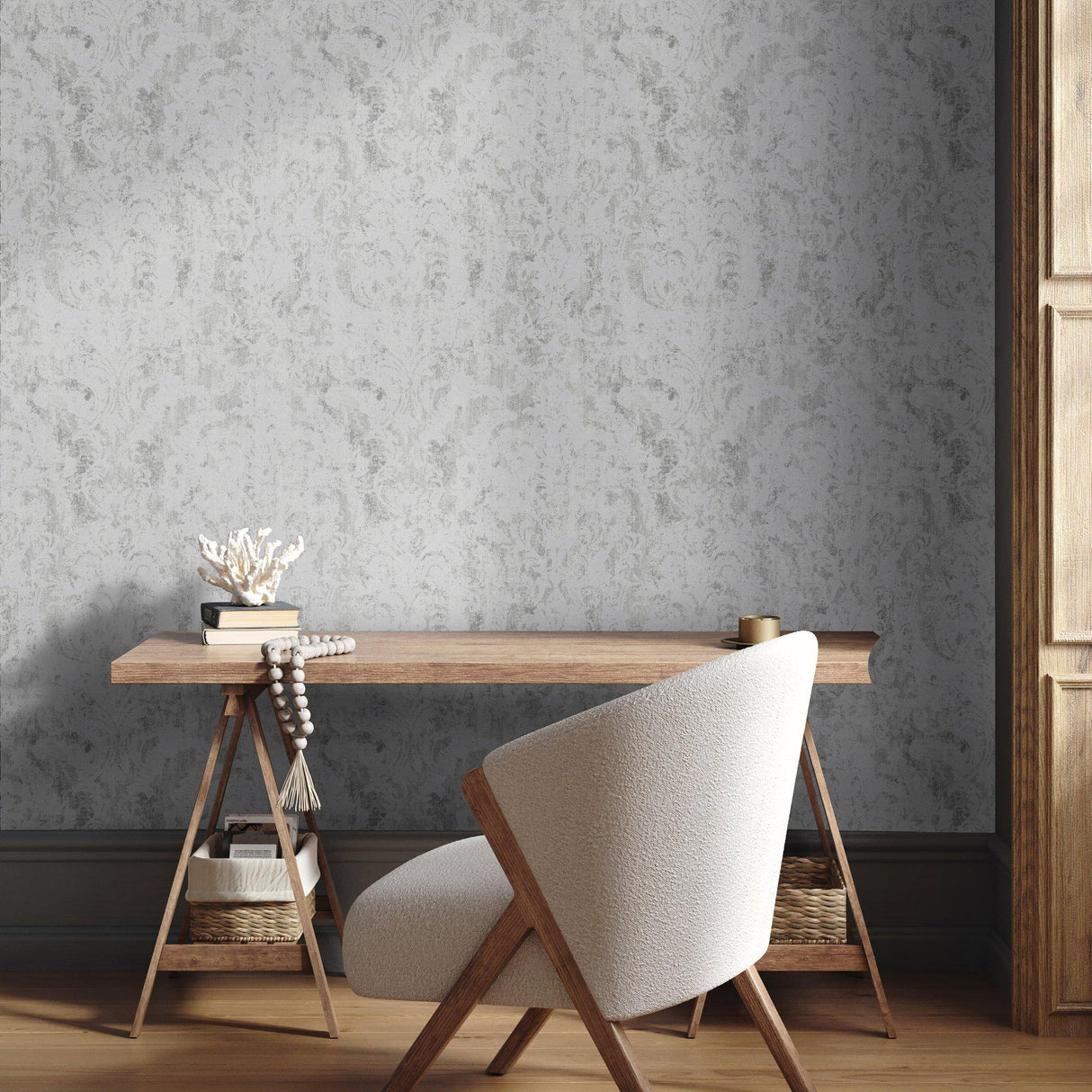 Galerie 27622 Cerra Damask Grey Wallpaper 27622 Grey Wallpaper