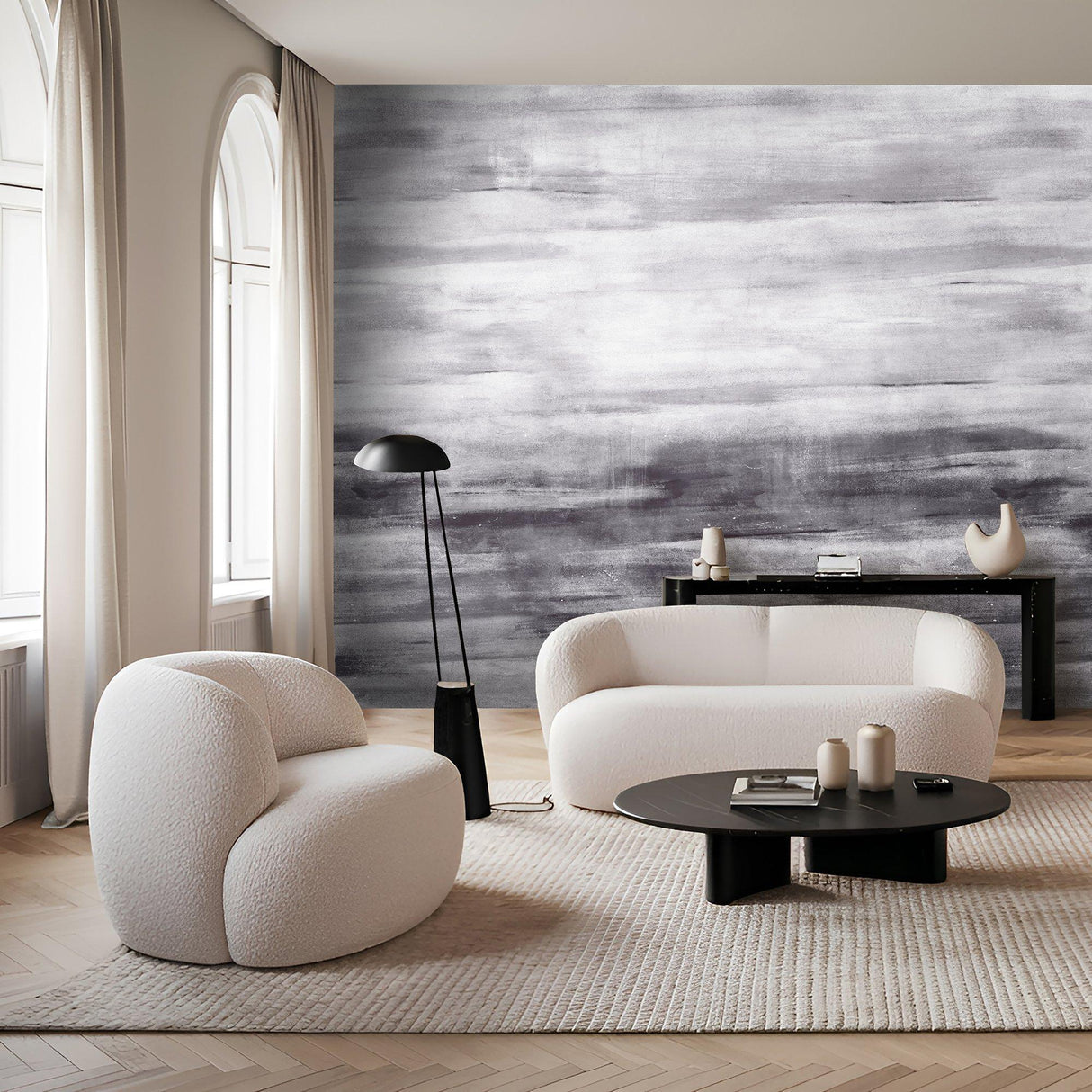 Galerie 27650 Cerra Abstract Silver Grey Mural 27650 Silver Grey Mural
