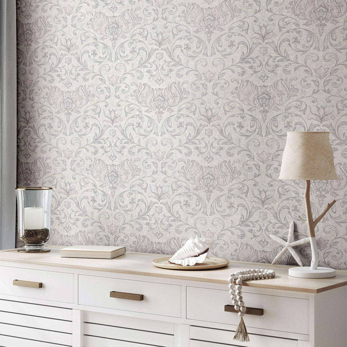 Galerie 35150 City Romance Damask Grey Wallpaper 35150 Grey Wallpaper