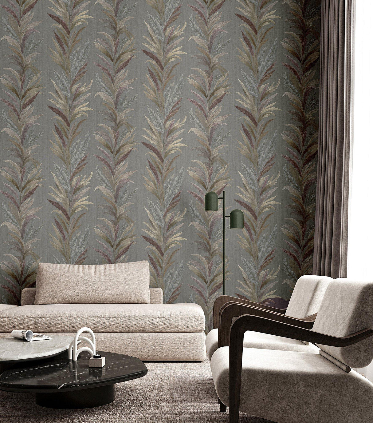 Galerie 35908 Ornamenta Leaf Flourish Grey Wallpaper 35908 Grey Wallpaper