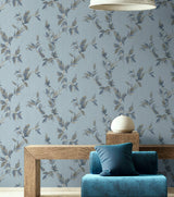 Galerie 35916 Ornamenta Thin Leaf Blue Wallpaper 35916 Blue Wallpaper