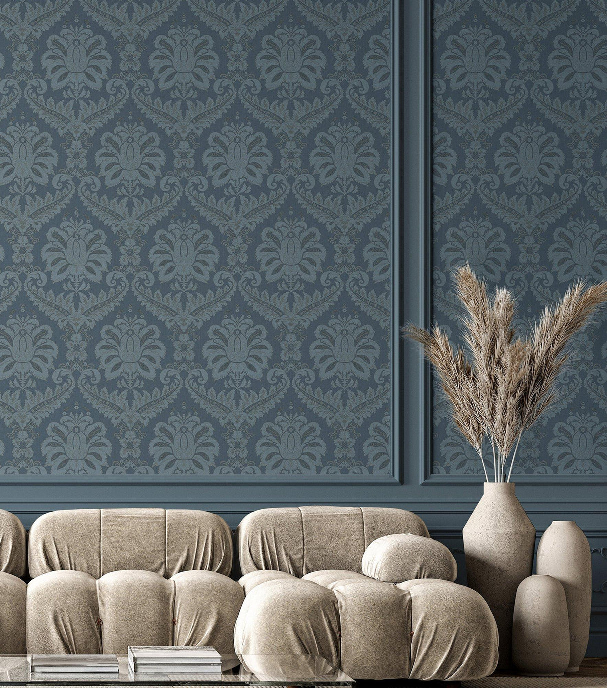 Galerie 35926 Ornamenta Traditional Damask Blue Wallpaper 35926 Blue Wallpaper