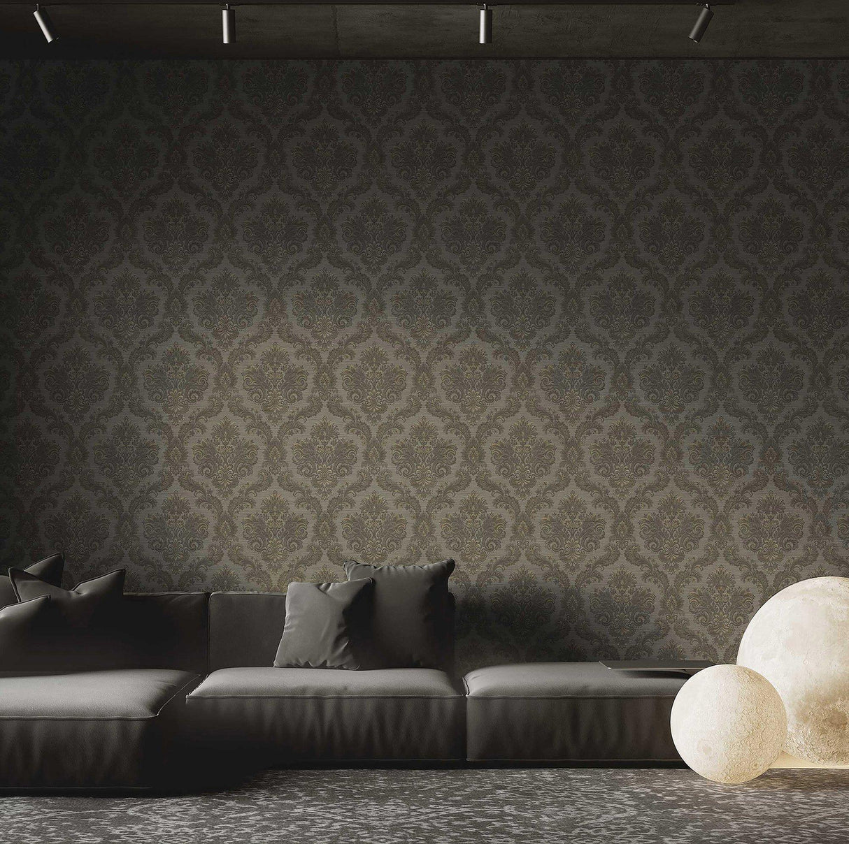 Galerie 35949 Ornamenta Floral Damask Grey Wallpaper 35949 Grey Wallpaper