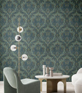 Galerie 35945 Ornamenta Floral Damask Green Wallpaper 35945 Green Wallpaper
