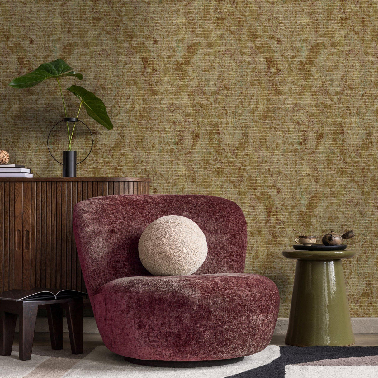 Galerie 81421 Cerra Damask Green Wallpaper 81421 Green Wallpaper