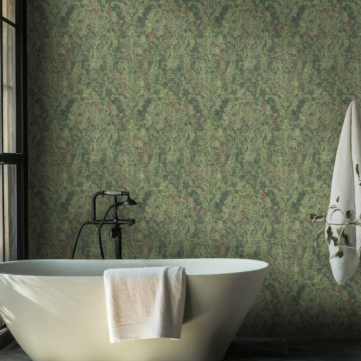 Galerie 81424 Cerra Damask Green Wallpaper 81424 Green Wallpaper