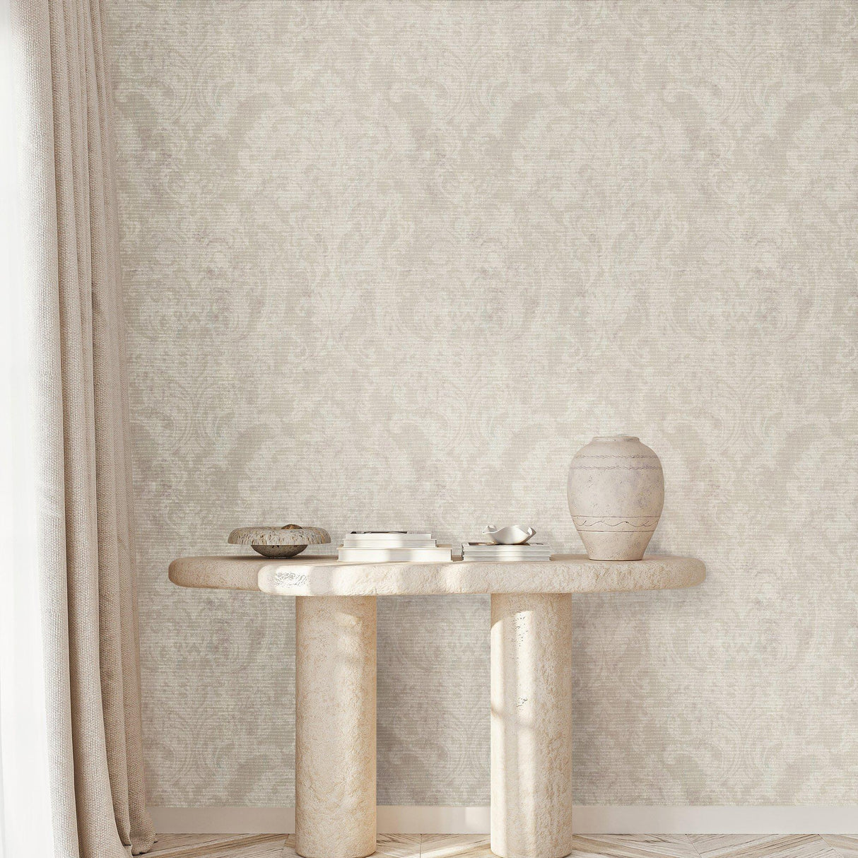 Galerie 81428 Cerra Damask Cream Wallpaper 81428 Cream Wallpaper