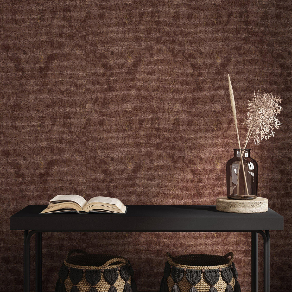 Galerie 81429 Cerra Damask Red Wallpaper 81429 Red Wallpaper