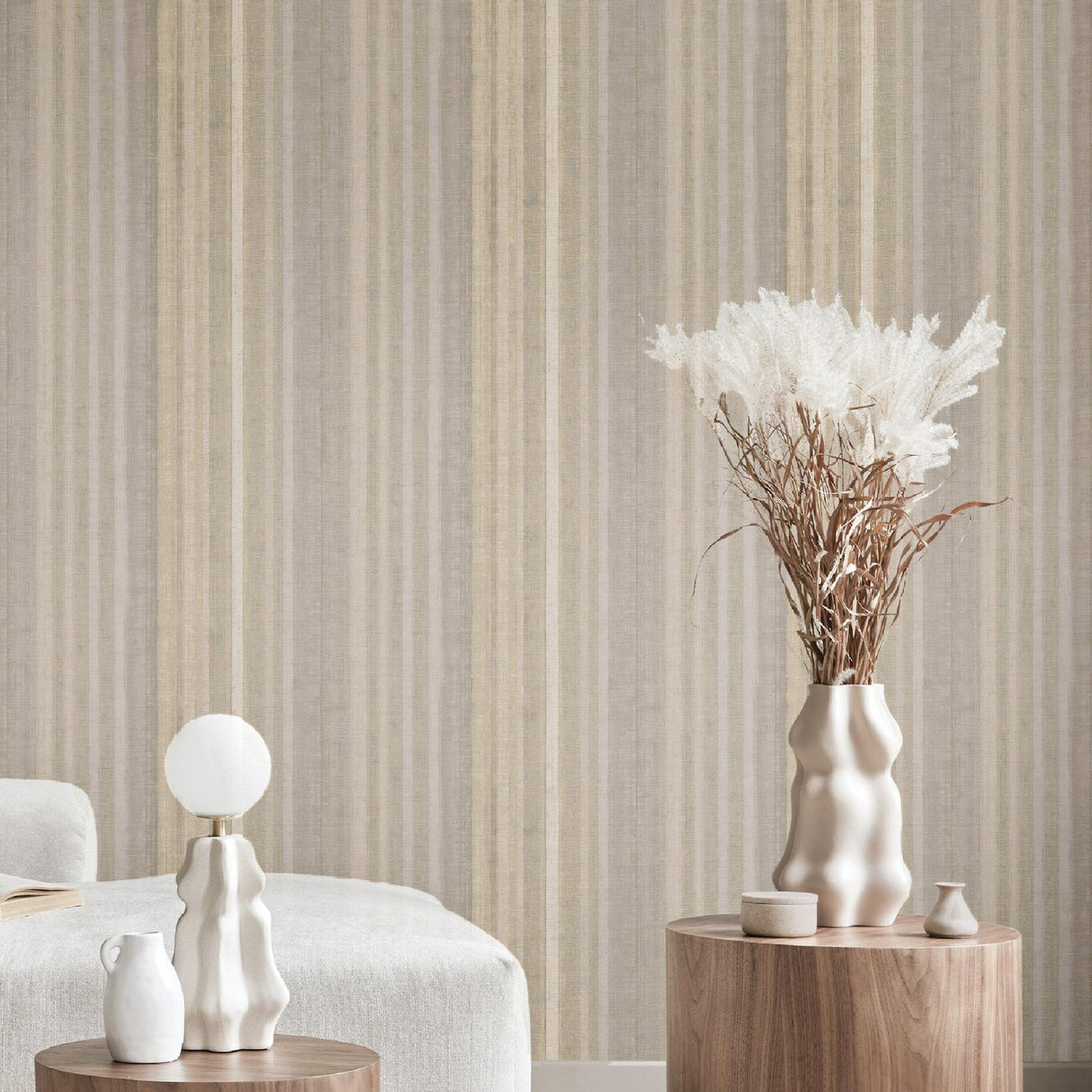 Galerie IT32453 Italian Textures 4 Stripe Beige Wallpaper IT32453 Beige Wallpaper