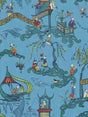 Scalamandre Ping - Wallcovering Cobalt Viridian Wallpaper