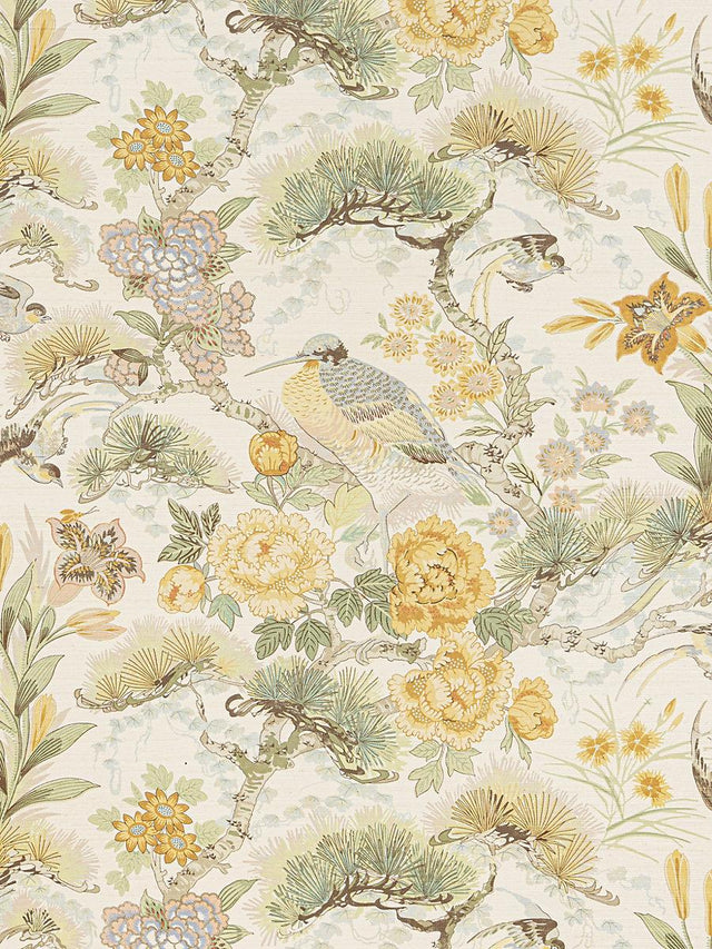 Scalamandre Shenyang Sisal Buttercup Meadow Wallpaper