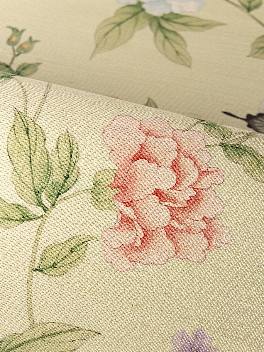 Scalamandre Luoyang Garden Sisal Mint Garden Wallpaper