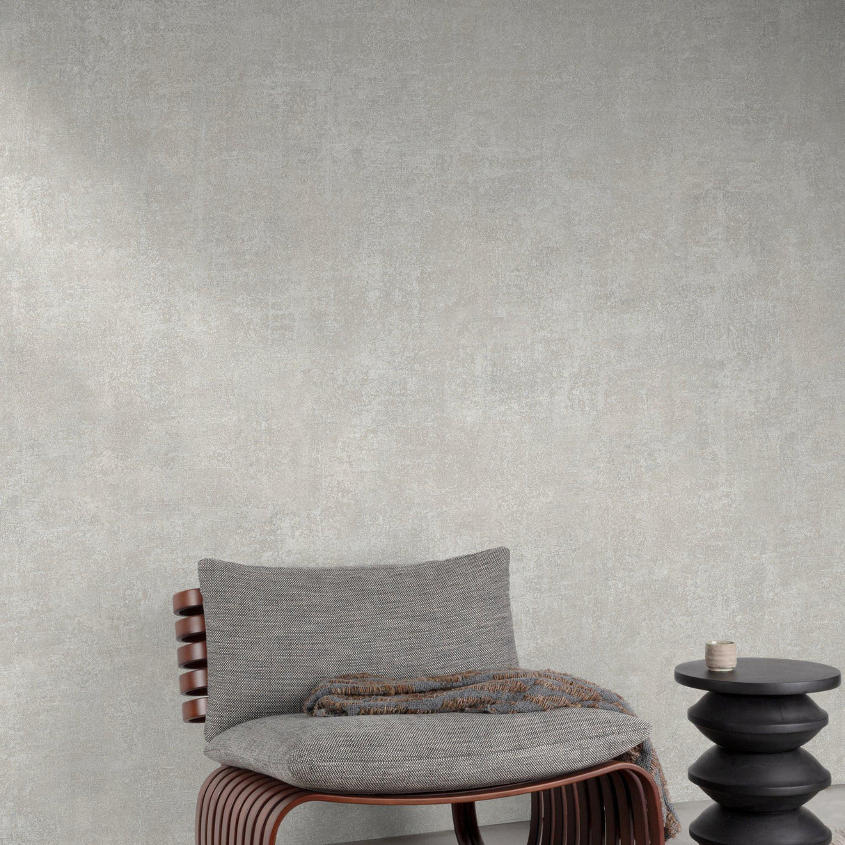 Galerie A85401 Structured Walls Authentic Plaster Plain Grey Wallpaper A85401 Grey Wallpaper