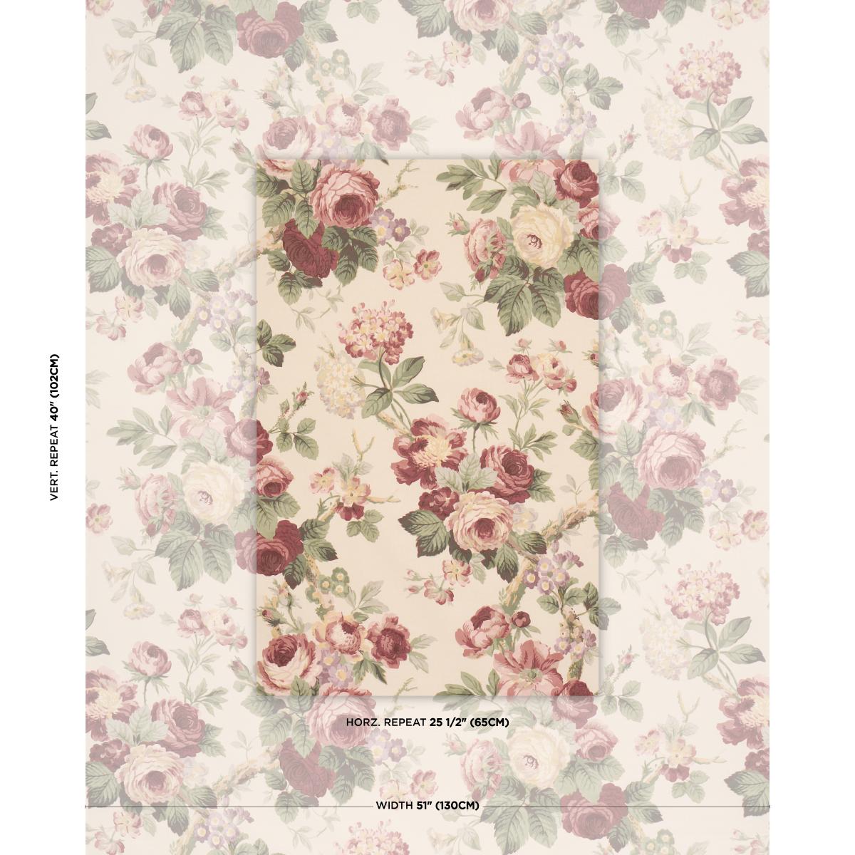 Schumacher Nancy Floral Bordeaux Fabric