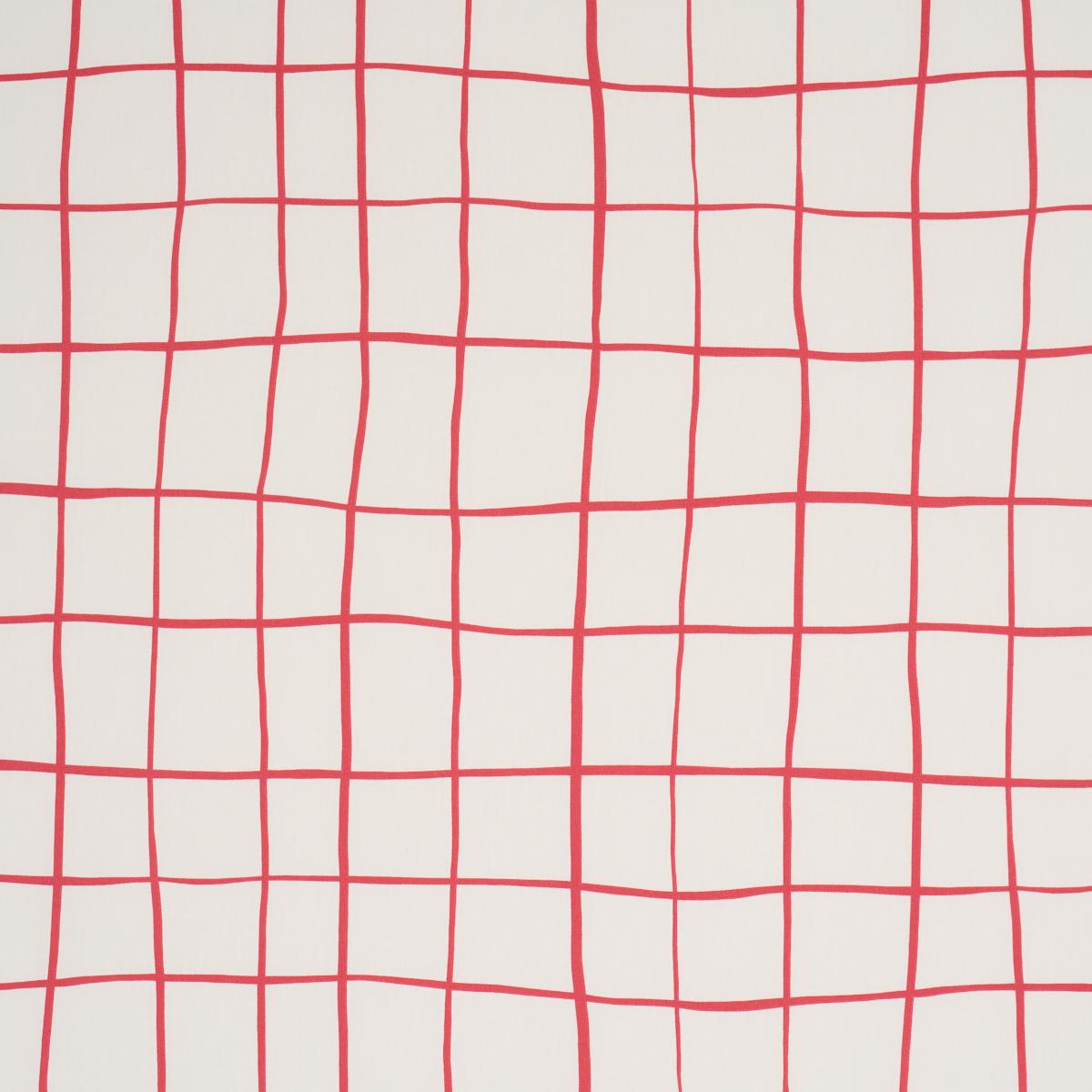 Schumacher Painterly Windowpane Red Fabric