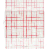 Schumacher Painterly Windowpane Red Fabric