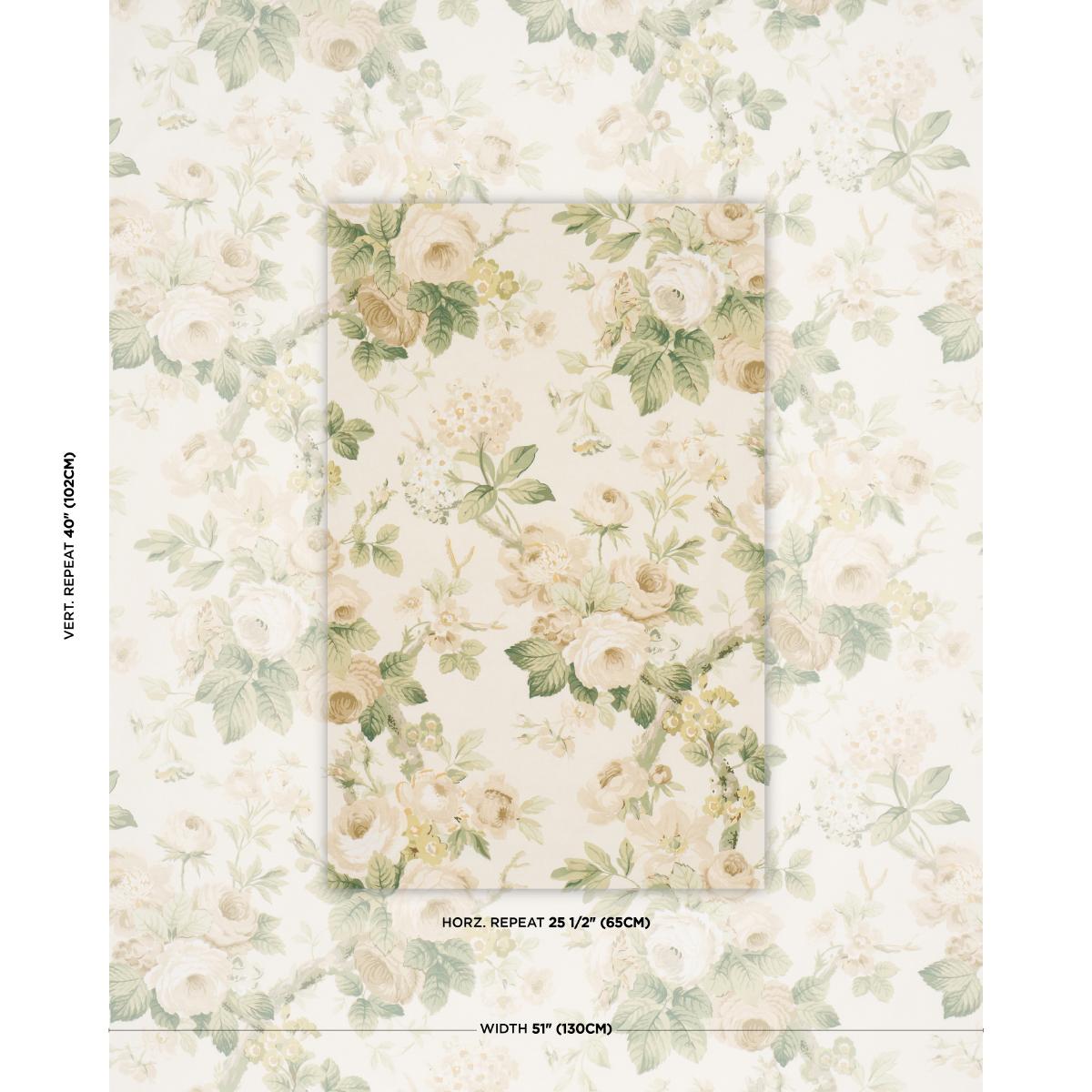 Schumacher Nancy Floral Ivory Fabric