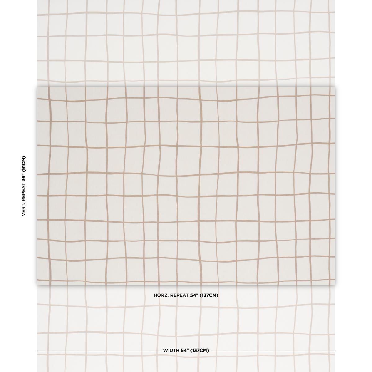 Schumacher Painterly Windowpane Neutral Fabric