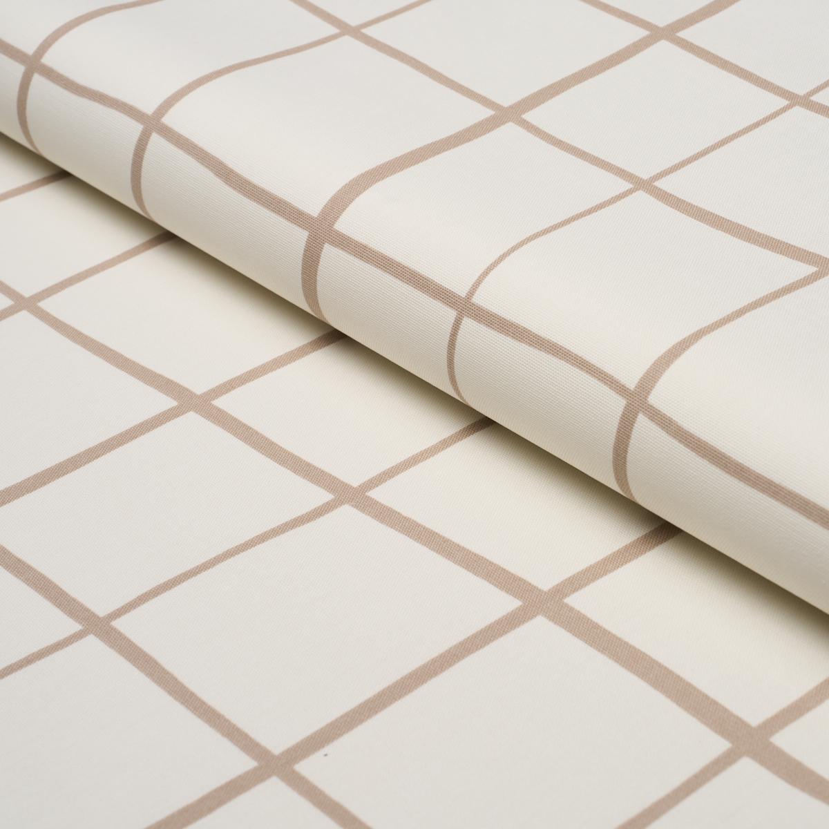 Schumacher Painterly Windowpane Neutral Fabric