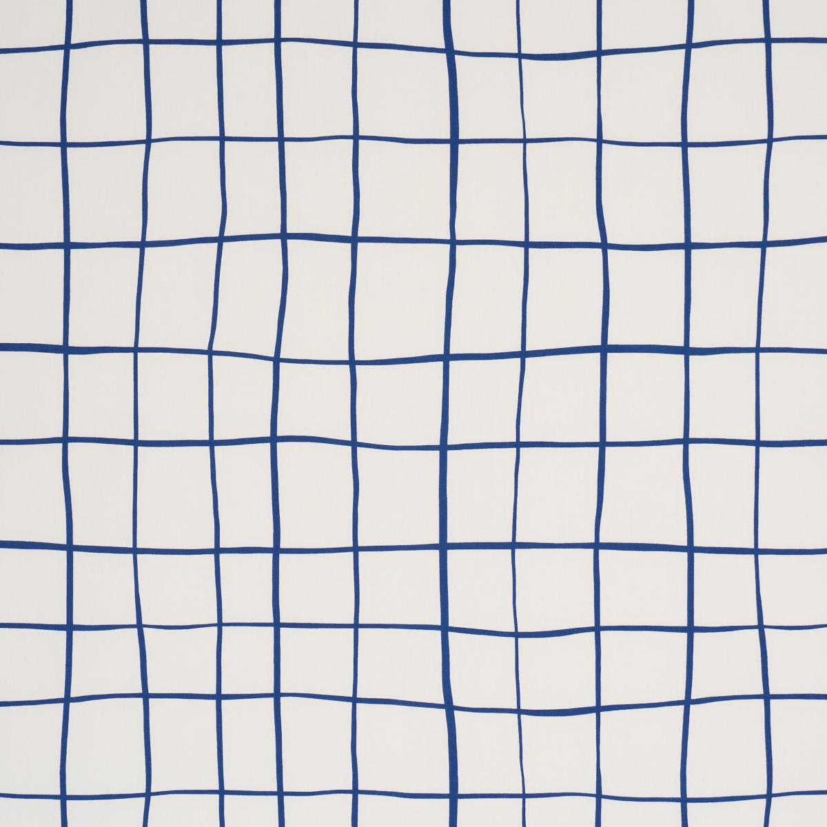Schumacher Painterly Windowpane Navy Fabric