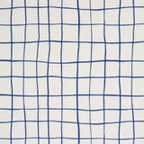 Schumacher Painterly Windowpane Navy Fabric