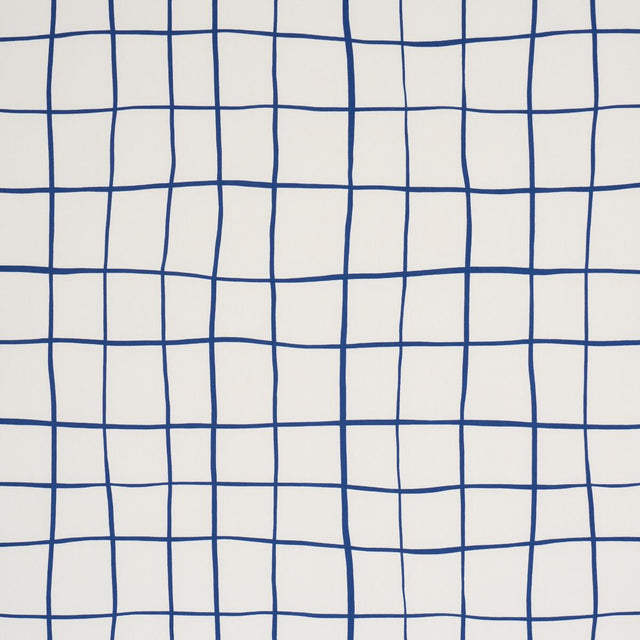Schumacher Painterly Windowpane Navy Fabric