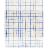Schumacher Painterly Windowpane Navy Fabric