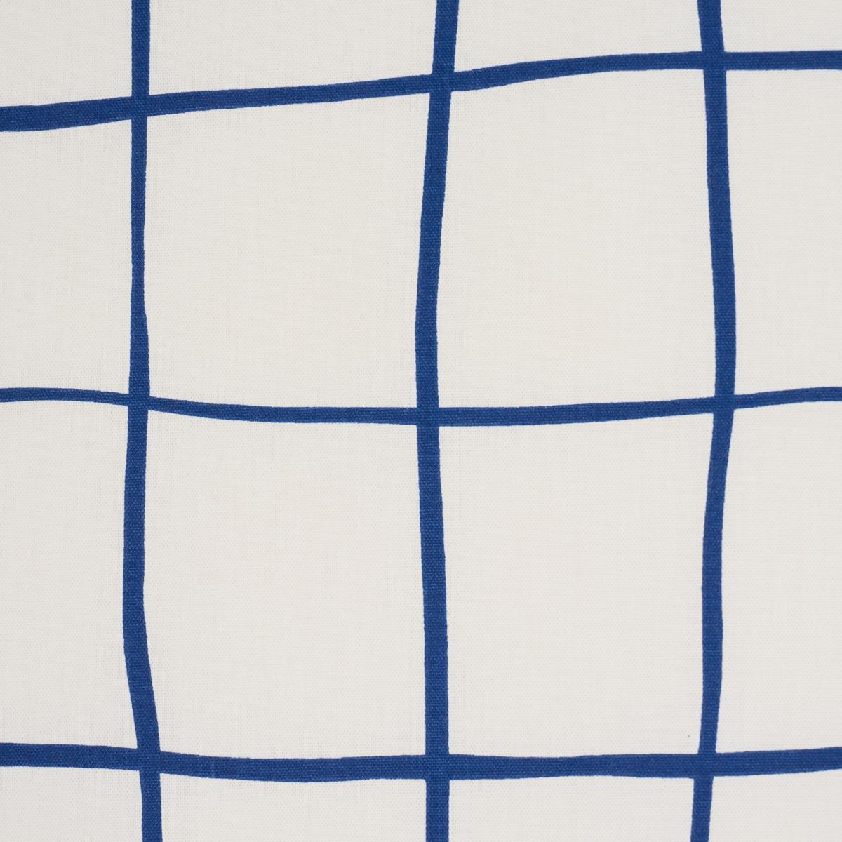 Schumacher Painterly Windowpane Navy Fabric