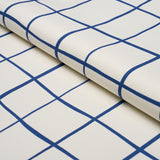 Schumacher Painterly Windowpane Navy Fabric