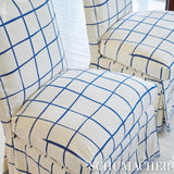 Schumacher Painterly Windowpane Navy Fabric