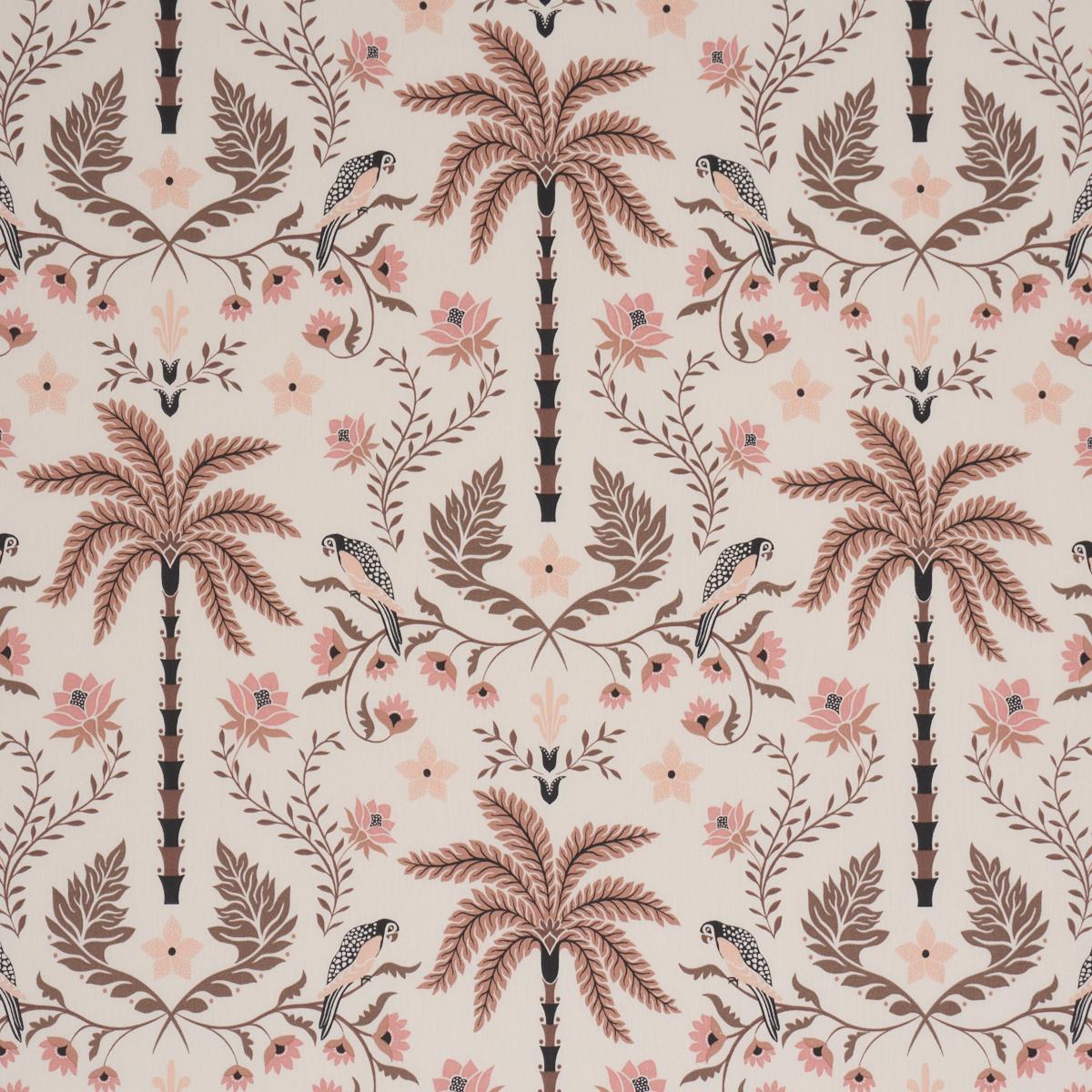 Schumacher Island Palm Indoor/Outdoor Peach & Brown Fabric