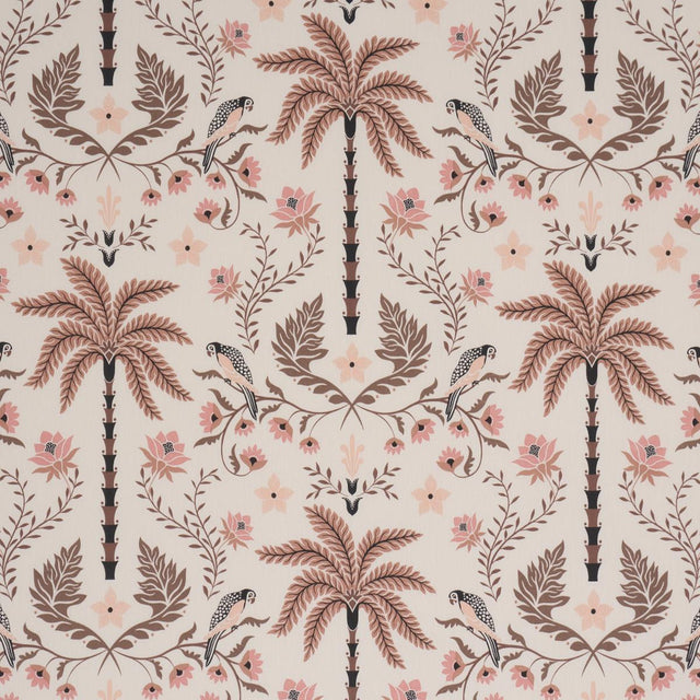 Schumacher Island Palm Indoor/Outdoor Peach & Brown Fabric