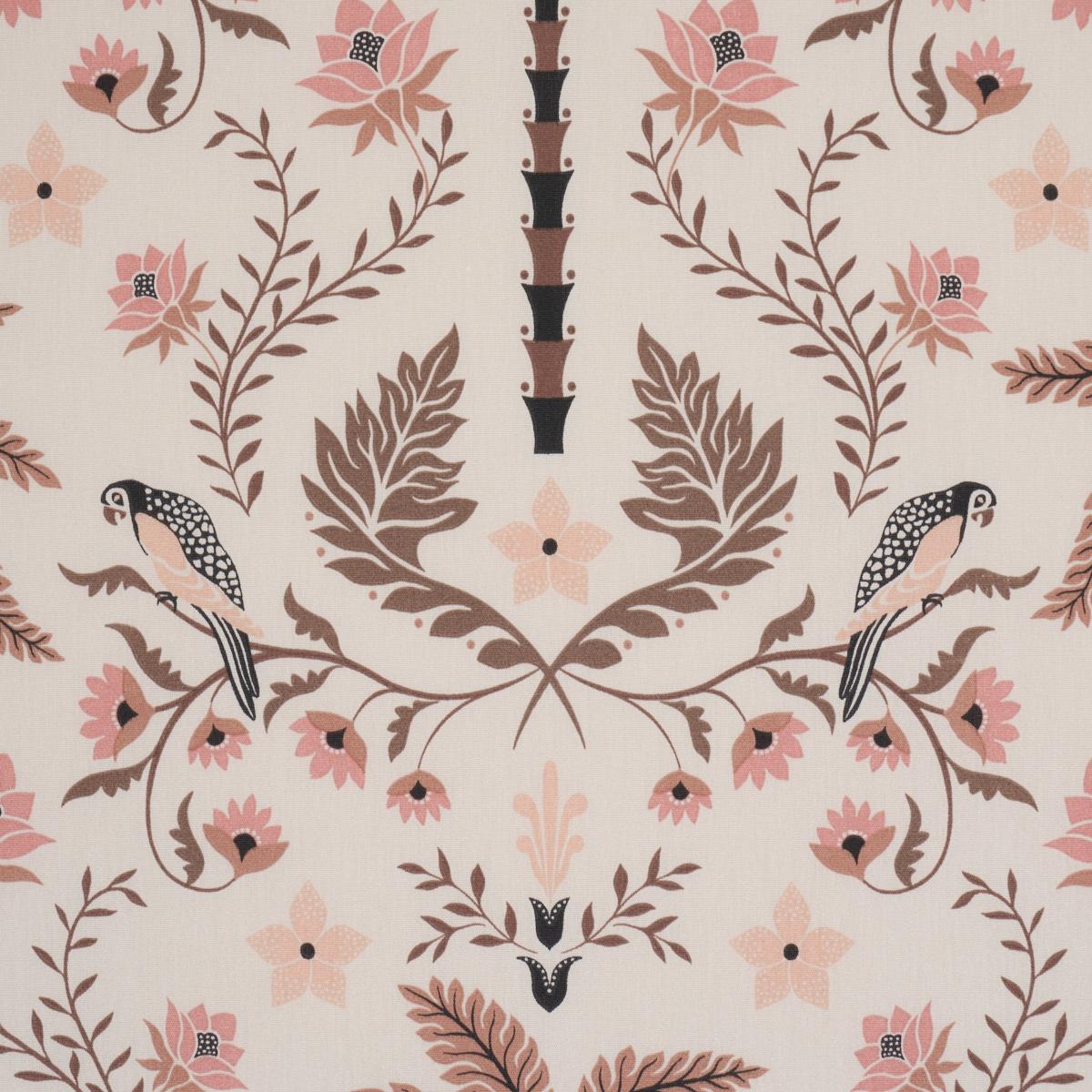 Schumacher Island Palm Indoor/Outdoor Peach & Brown Fabric