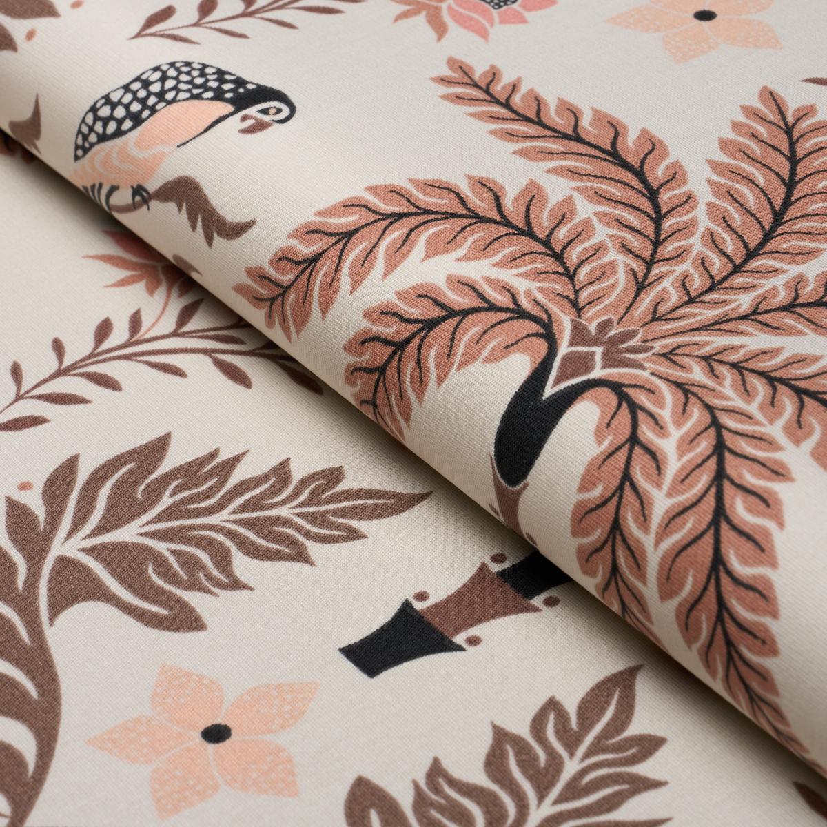 Schumacher Island Palm Indoor/Outdoor Peach & Brown Fabric