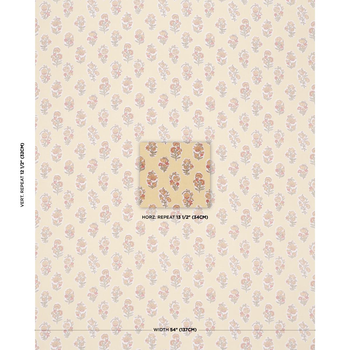 Schumacher Anessa Hand-Screen Print Yellow Fabric