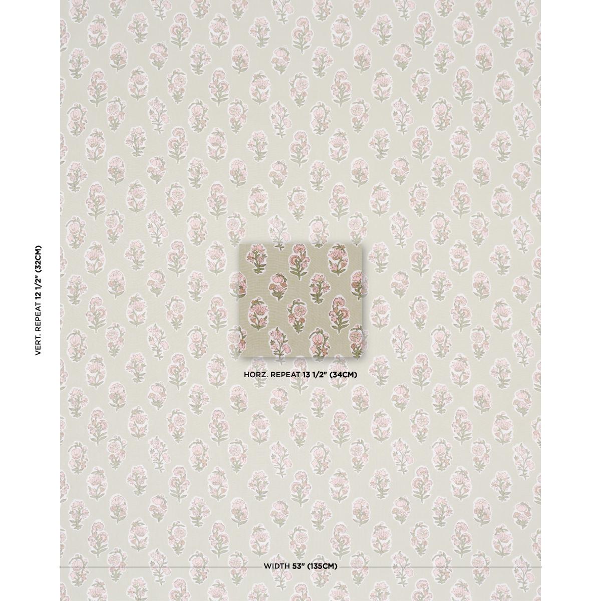 Schumacher Anessa Hand-Screen Print Petal Fabric