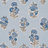 Schumacher Anessa Hand-Screen Print Blue Fabric