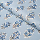 Schumacher Anessa Hand-Screen Print Blue Fabric
