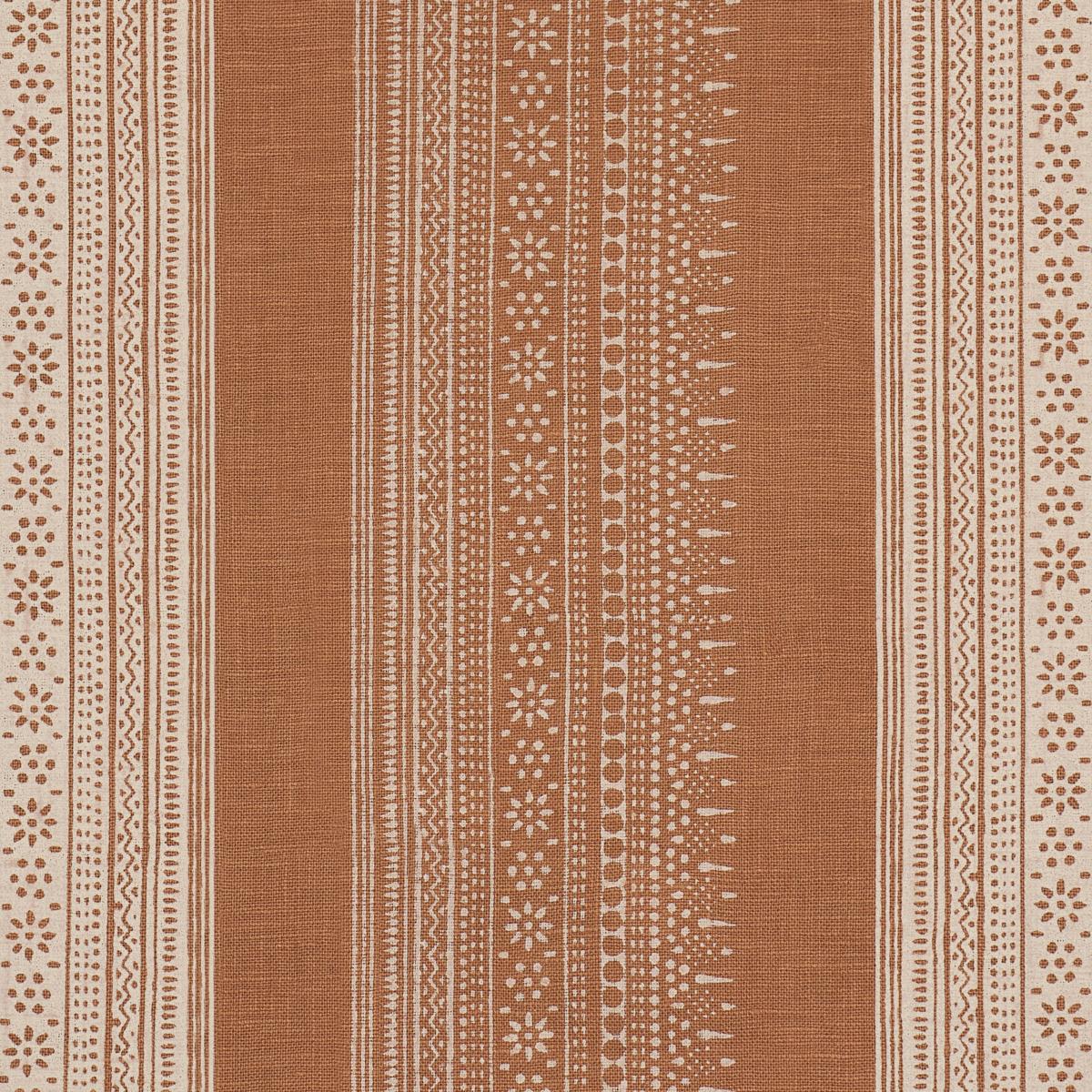 Schumacher Calista Block Print Spice Fabric