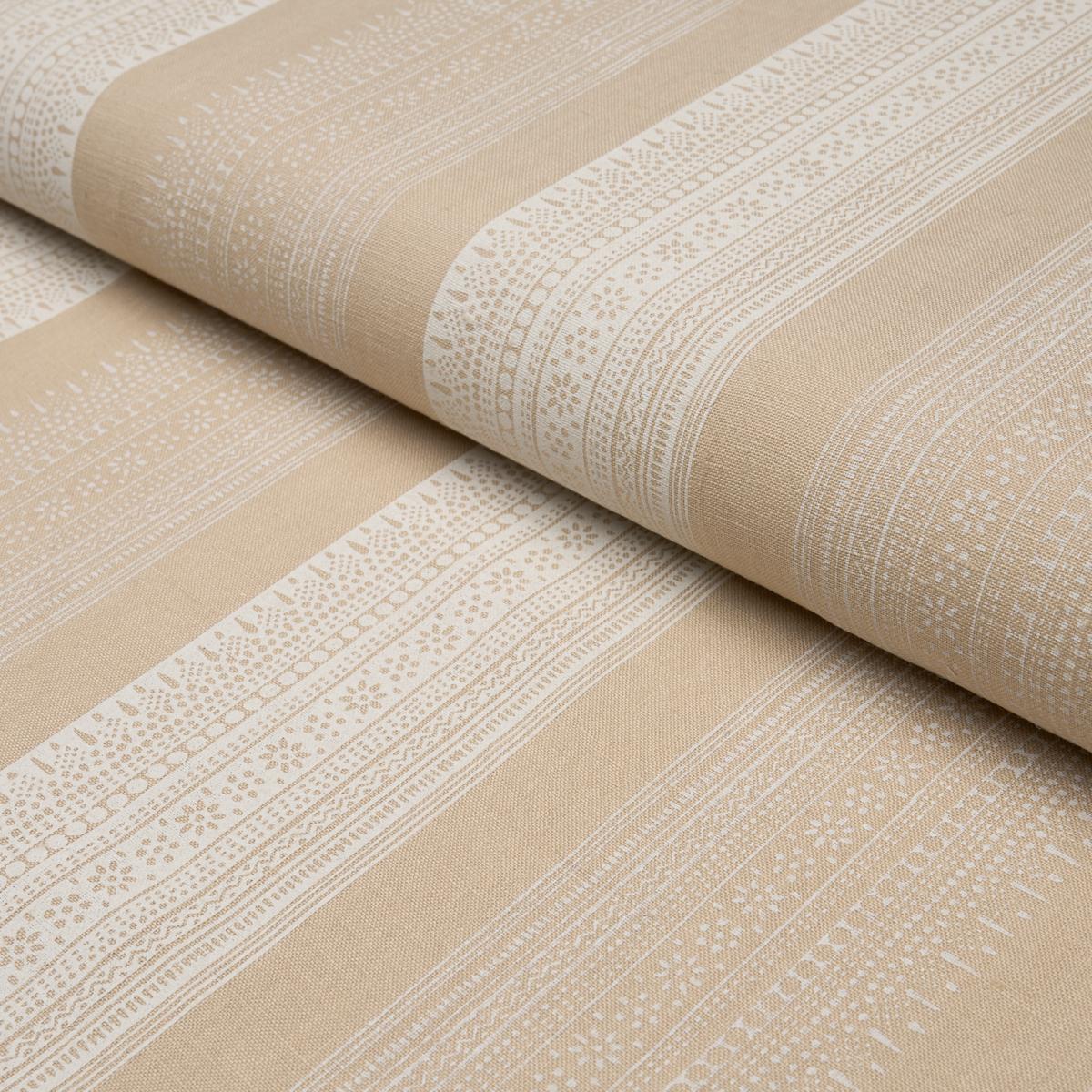 Schumacher Calista Block Print Natural Fabric