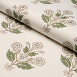 Schumacher Dalila Hand-Screen Print Green Fabric