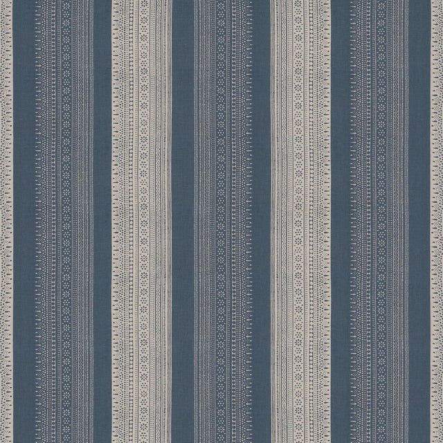 Schumacher Calista Block Print Indigo Fabric