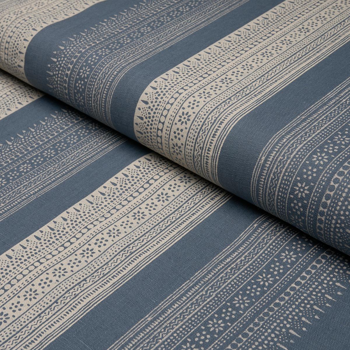 Schumacher Calista Block Print Indigo Fabric