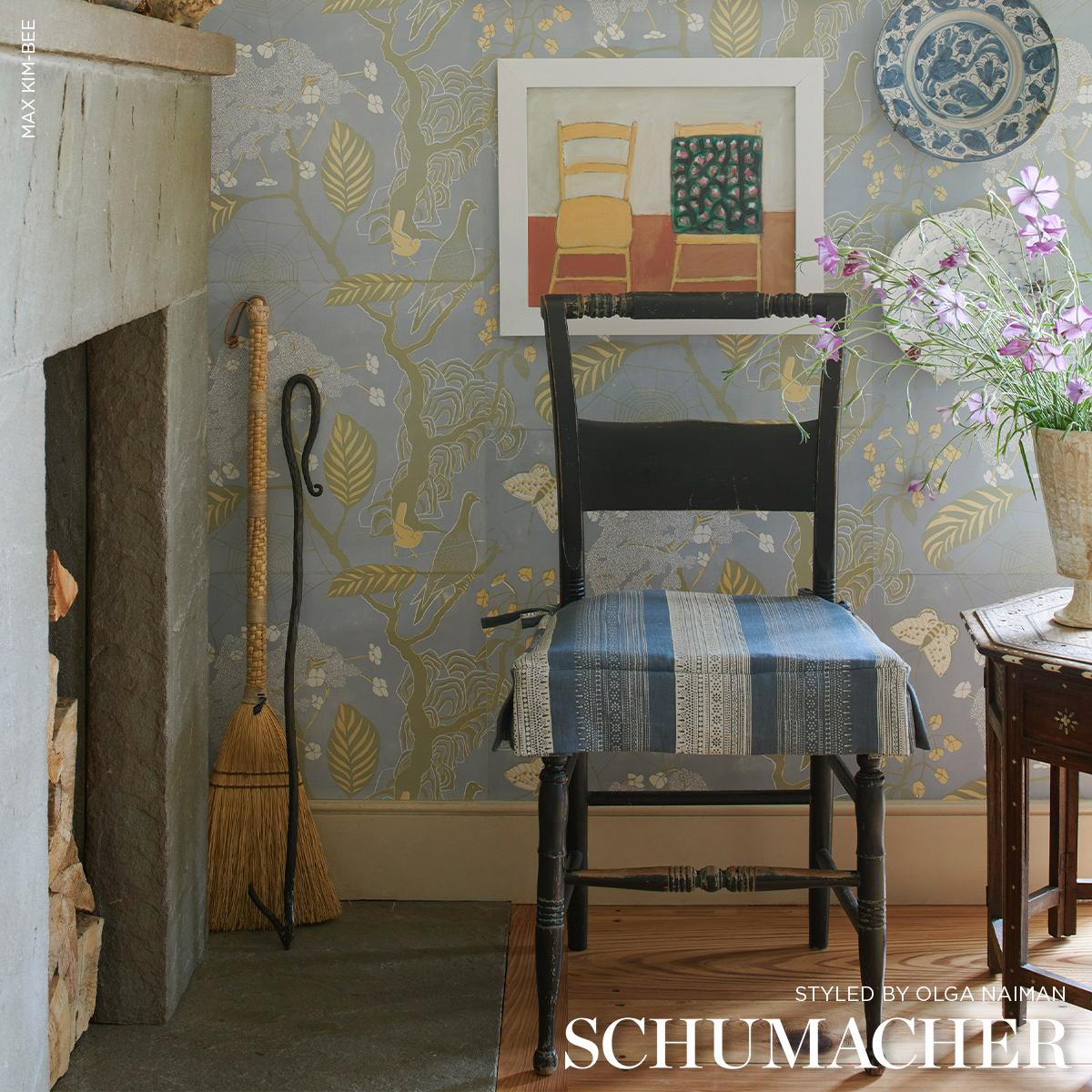 Schumacher Calista Block Print Indigo Fabric