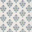 Schumacher Dalila Hand-Screen Print Blue Fabric
