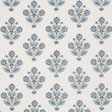 Schumacher Dalila Hand-Screen Print Blue Fabric